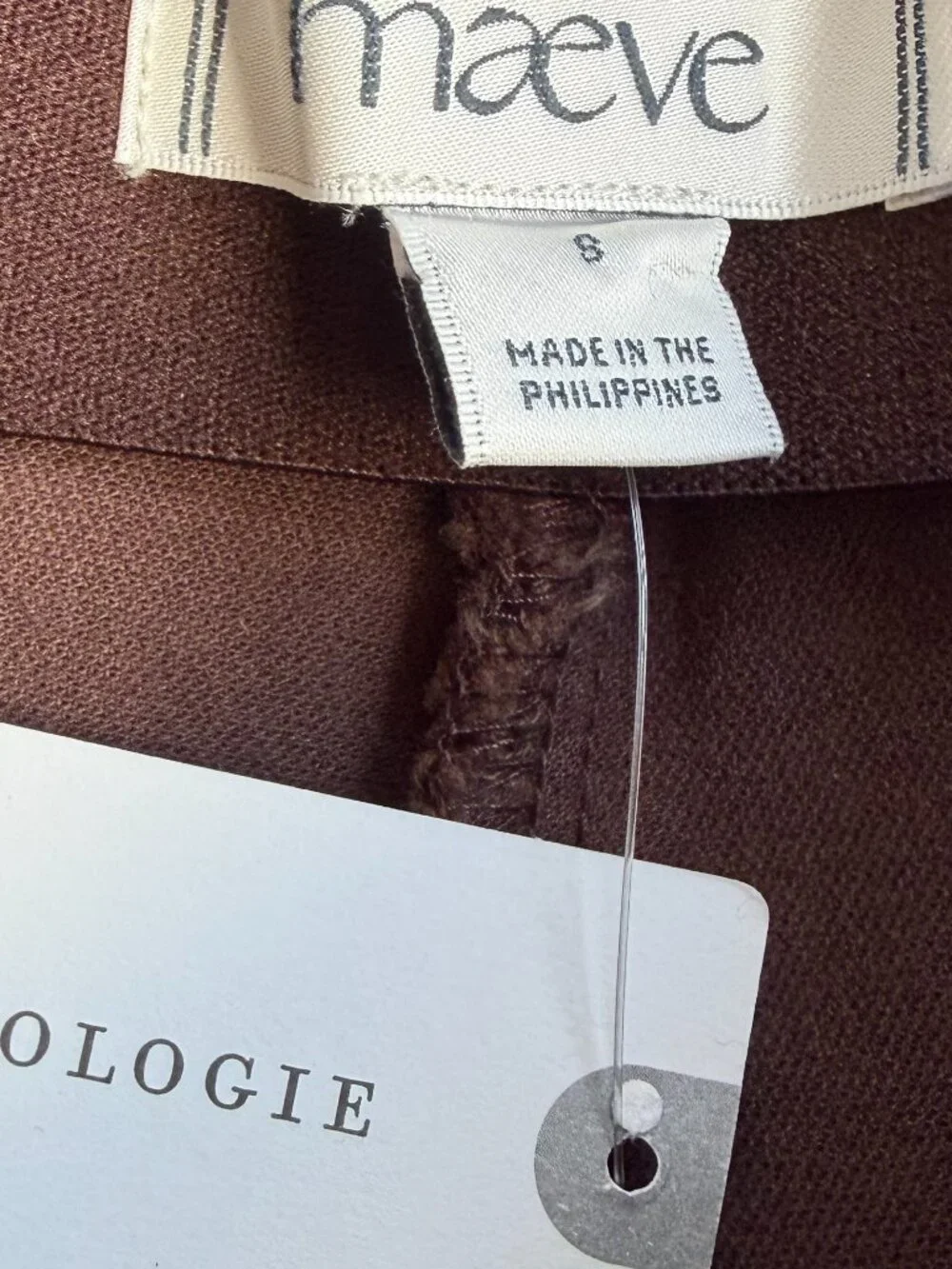Maeve Velvet Front Split Skinny Pants S Brown High-Rise - Picture 5 of 5